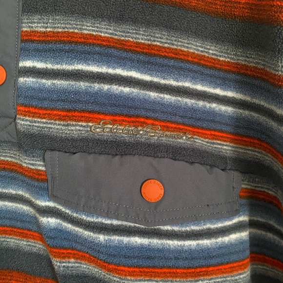 Eddie Bauer Mens Striped 1/4 Snap Fleece Sweater Size XL - Picture 4 of 10